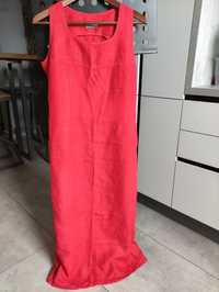 długa czerwona bawełniana sukienka rozmiar 40