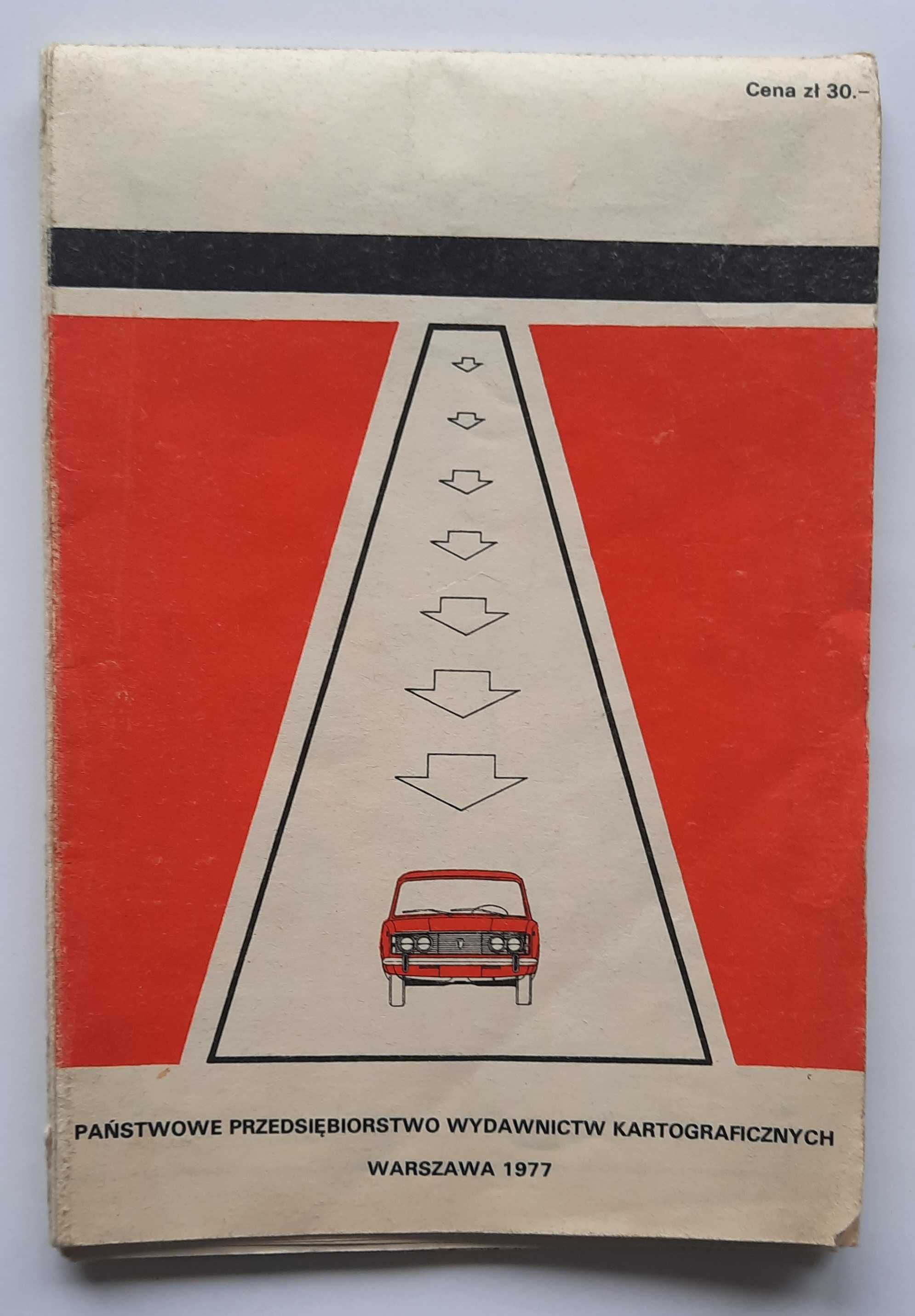 Europa Południowa - część wschodnia mapa samochodowa 1977