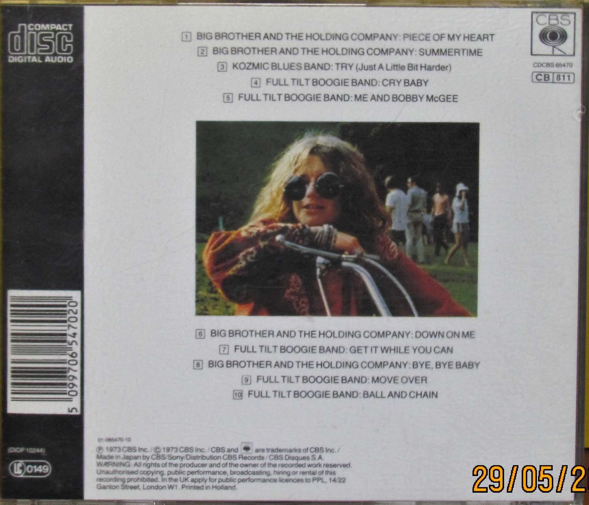 Janis Joplin – Janis Joplin's Greatest Hits;  1 wydanie na CD, 1985 r.