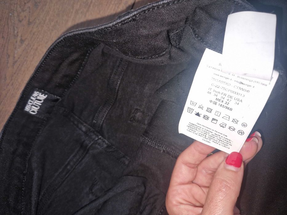 Calças de ganga skinny pretas homem Versace