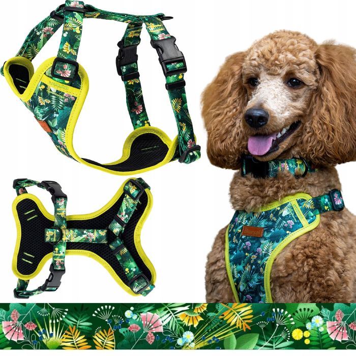 bezuciskowe szelki dla dużego psa charta labradora l 30 mm zielone