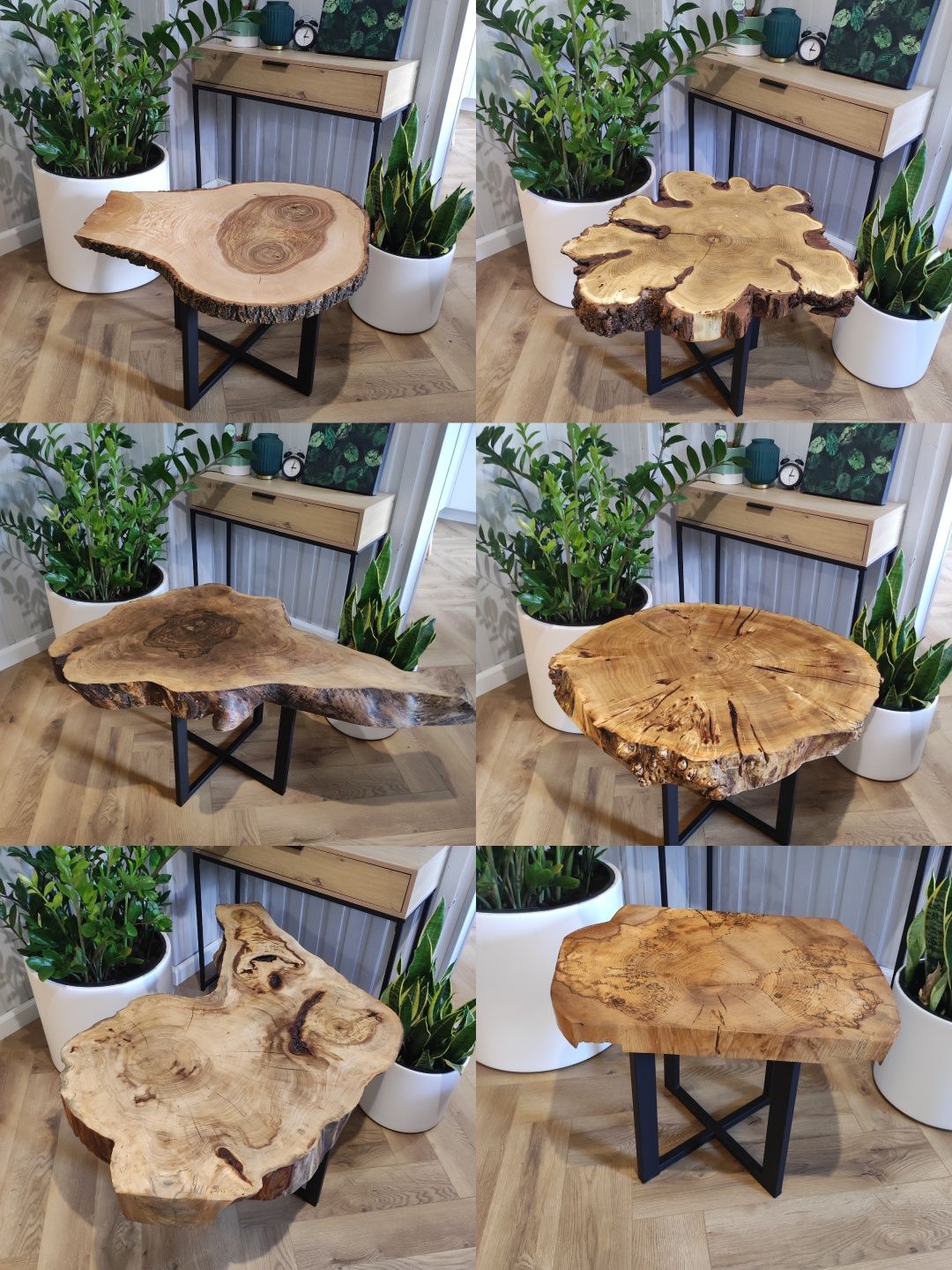Stolik kawowy z dewna ! Stolik z plastra drewna! Stolik loft! Stół lof
