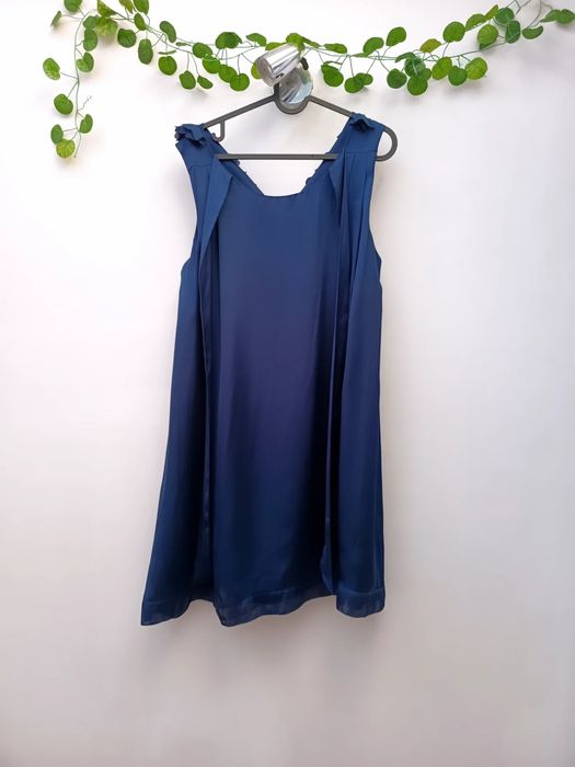 Vestido de Cerimónia Azul Escuro com Flores