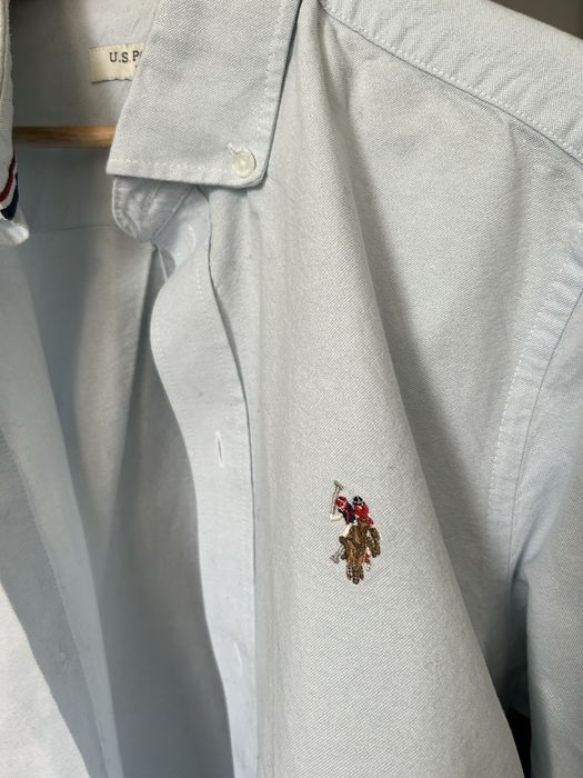 Koszula haftowana U.S. POLO ASSN. Ralph Lauren jasboniebieska