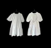 biała sukienka bufiaste rękawy odkryte plecy cottagecore vintage y2k