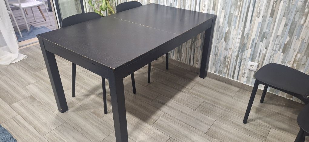 Mesa extensível + secretária e banco