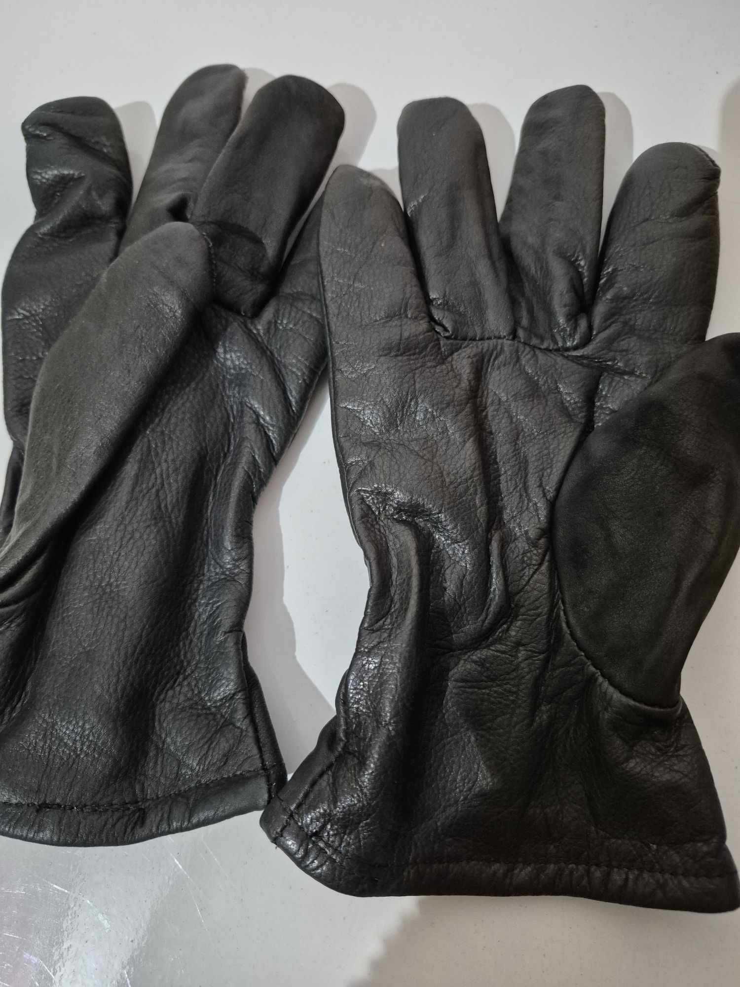 Czarne skórzane rękawice damskie Five Fingers  r. 7