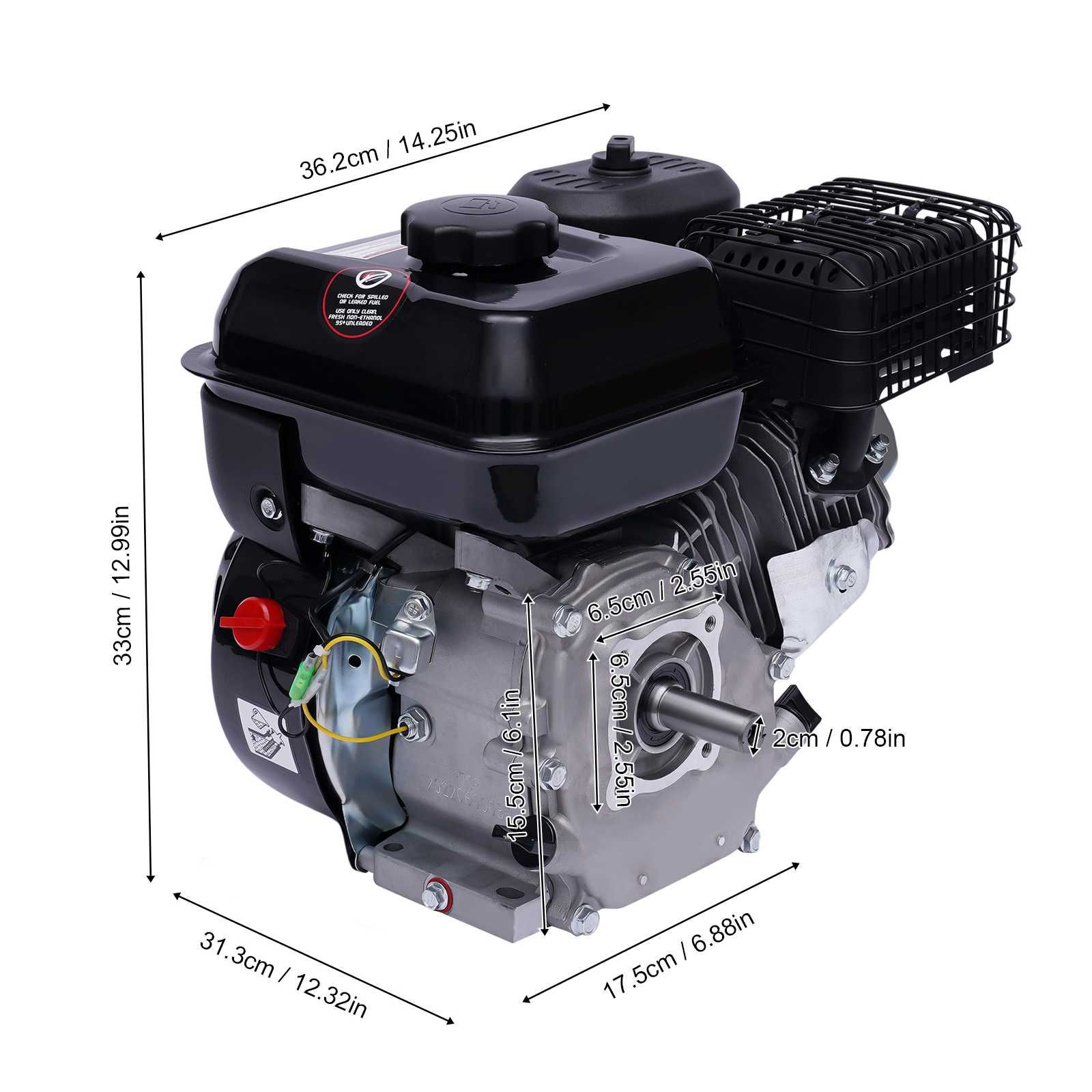Motor a gasolina de 4 tempos, 7.5 hp, 210cc,
5100w