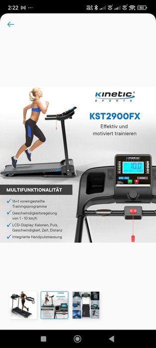 Nowa Bieżnia Kinetic Sports KST 2900 FX. Niemiecki Rynek