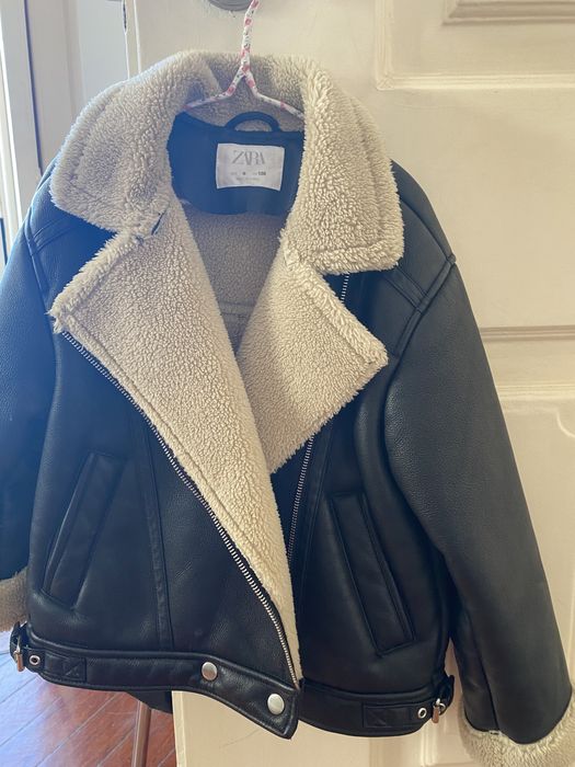 Casaco biker eco pele e forro de pelo quente