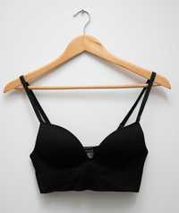 Czarny stanik crop top bralet miękki