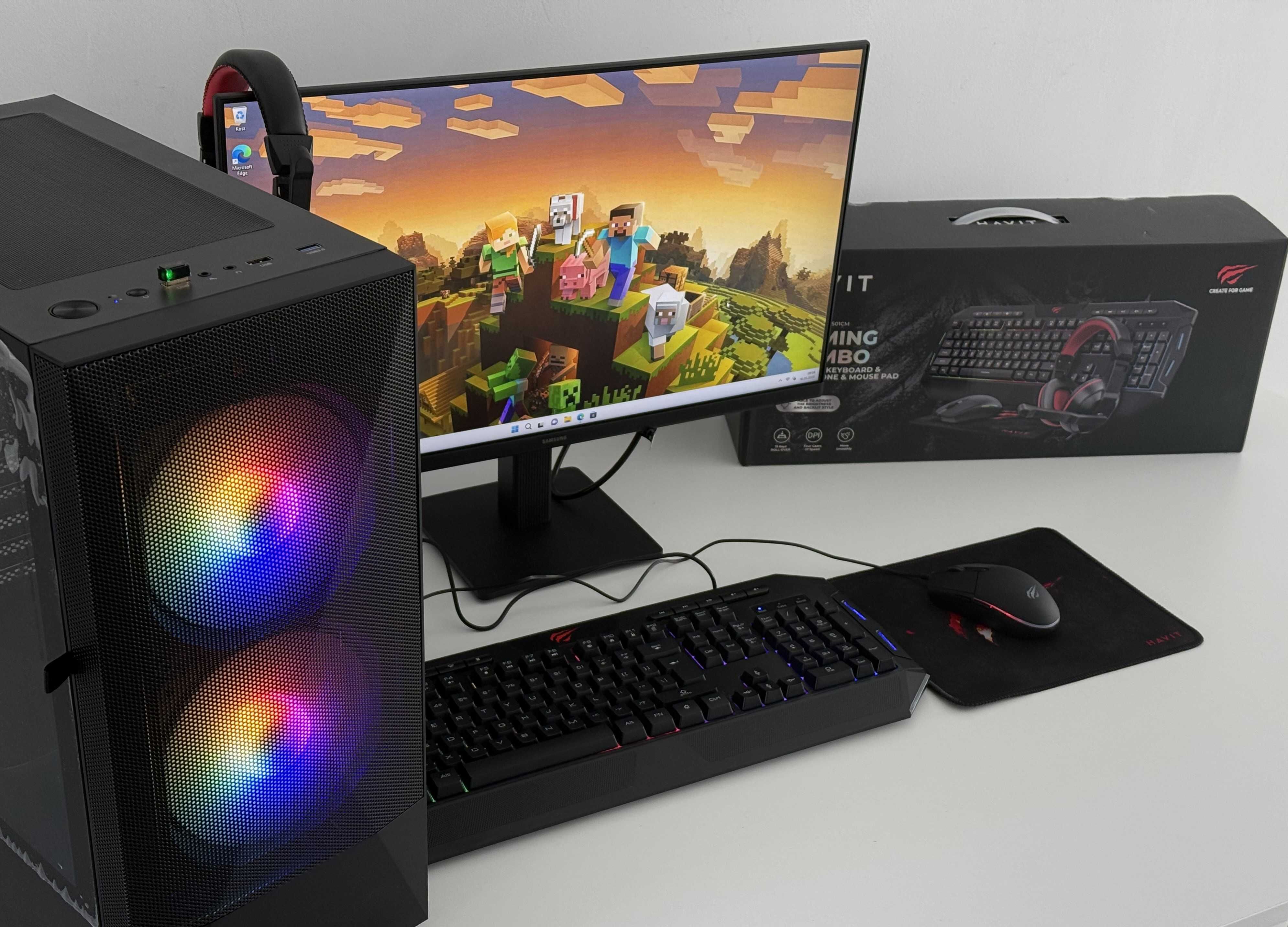 Komputer + Monitor + Zestaw Gotowy Do Pracy