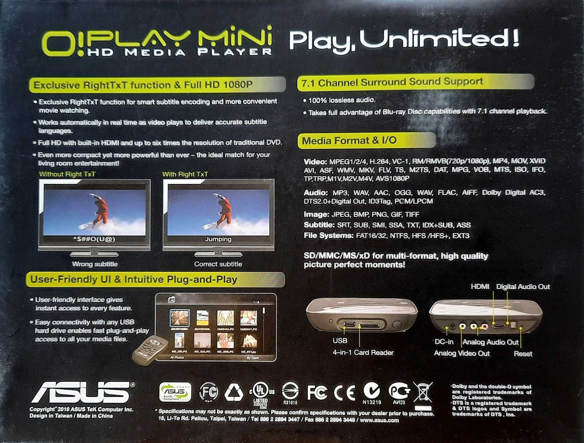 Asus O!Play Mini Media Player