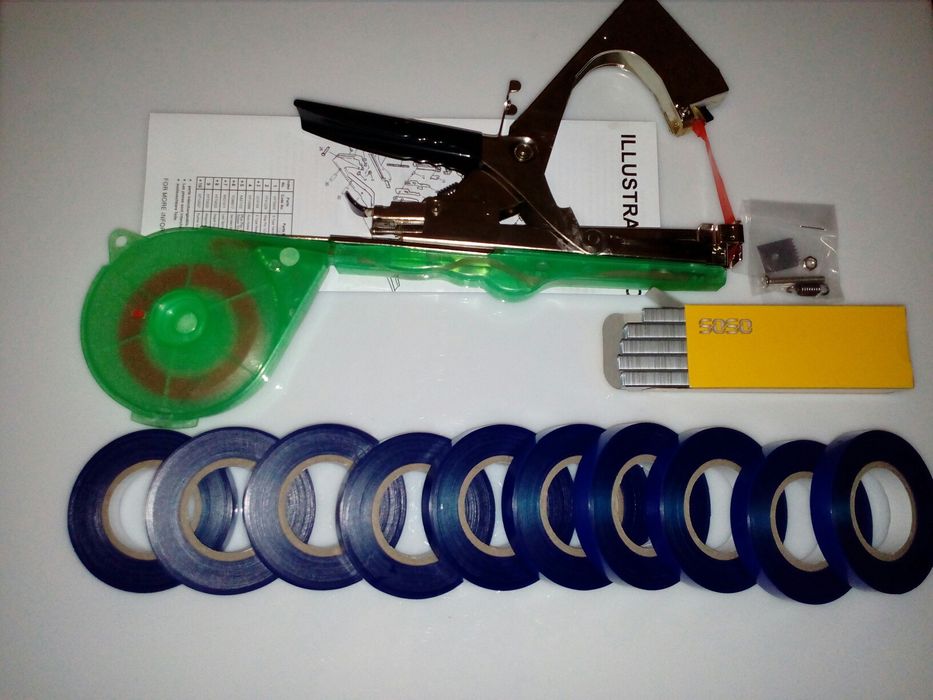 Набір степлер Tapetool садовий тапенер 10 стрічок+коробка скоб