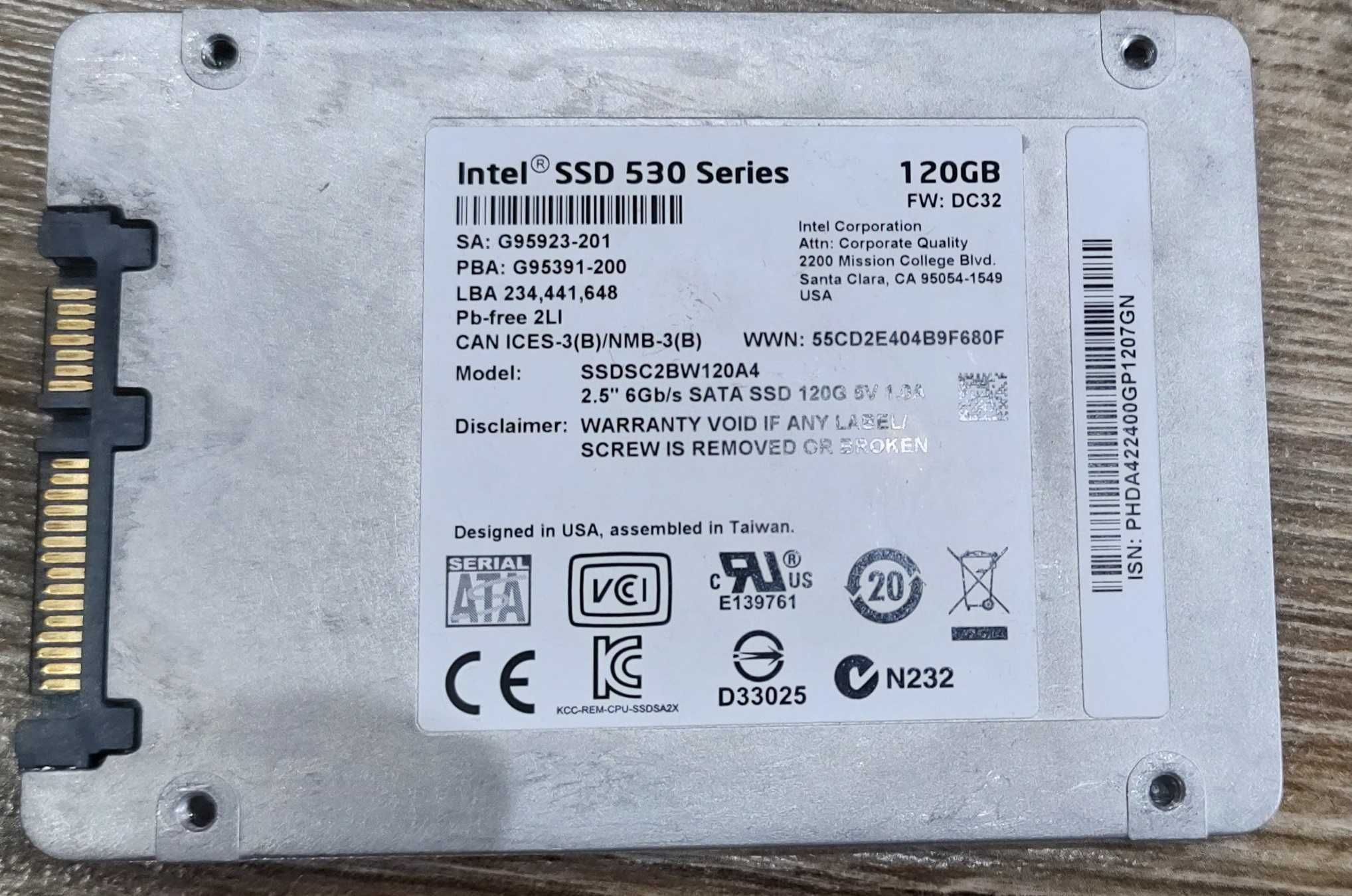 Dysk SSD 120GB Intel