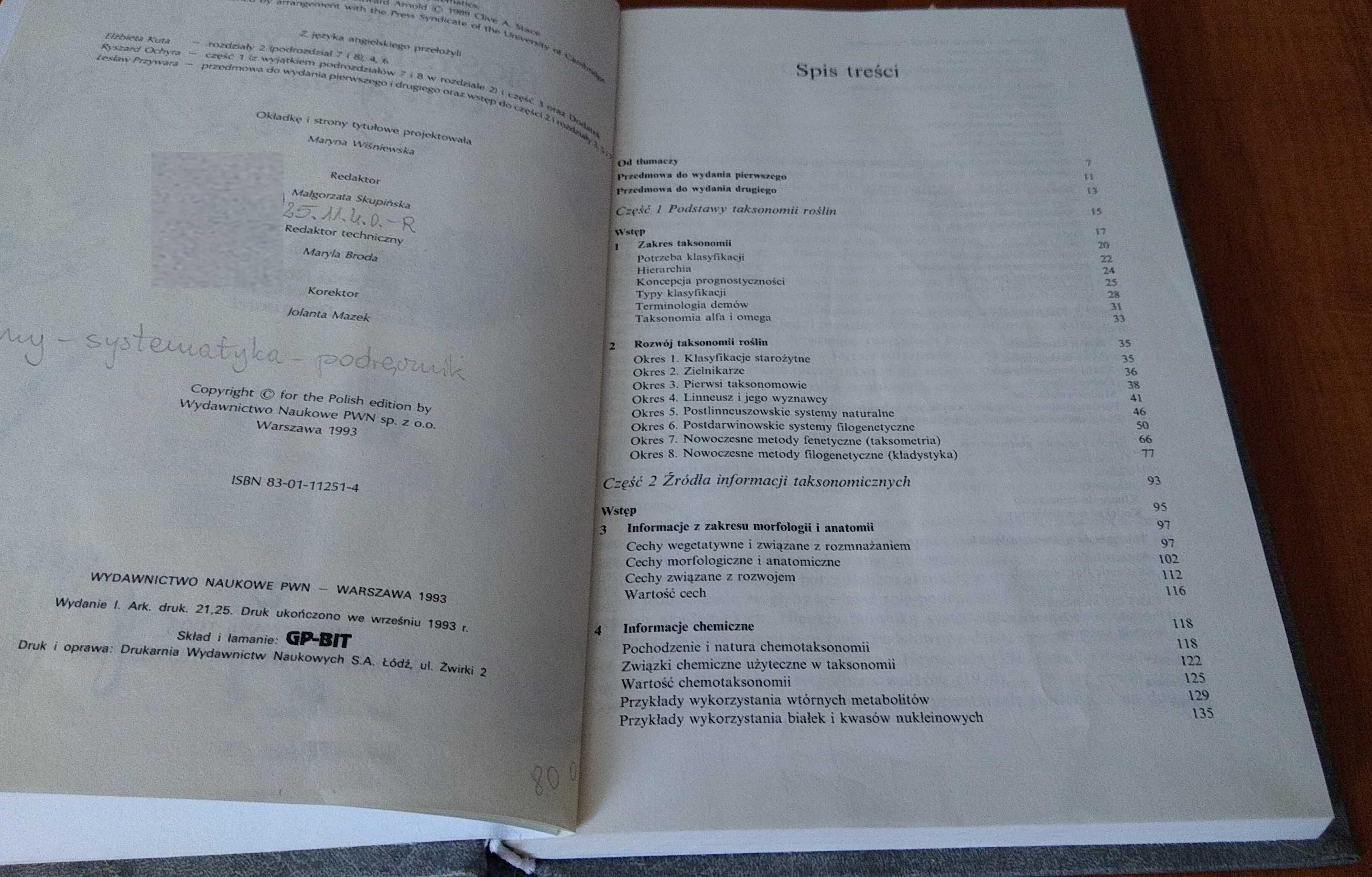 Taksonomia roślin i biosystematyka / Clive A. Stace