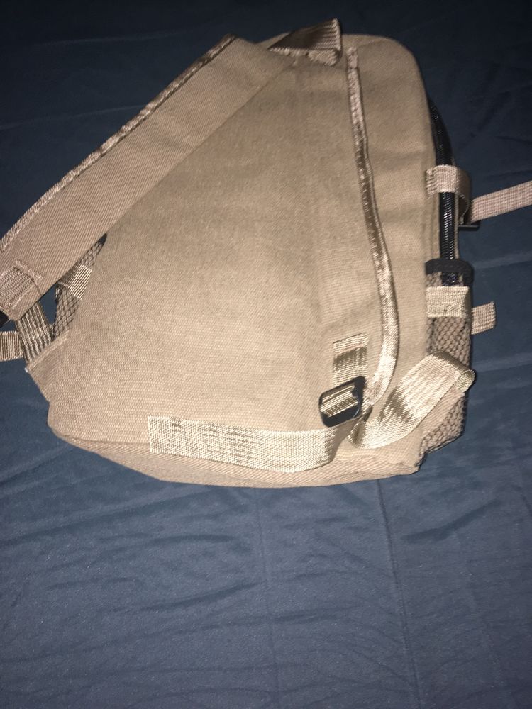 Mochila lona castanha unisex para estudante nova