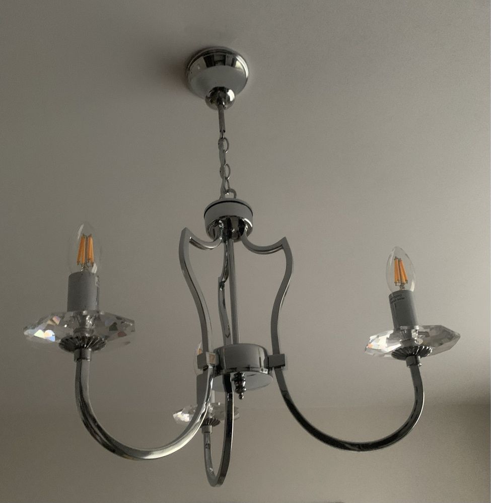 Lampa srebrna chrom glamour Riga