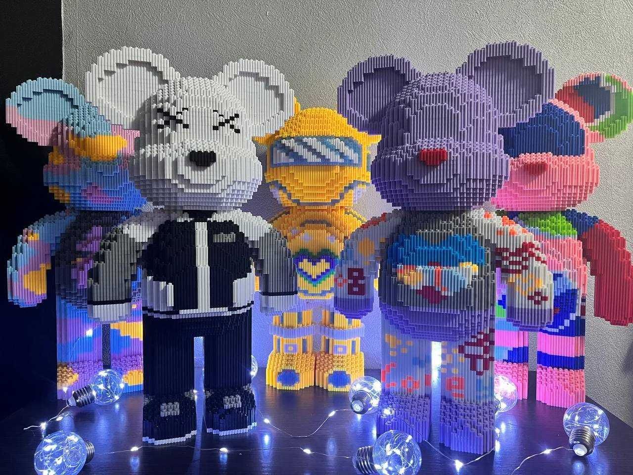 Конструктор з мініблоків 3д дитячий мішка  Magic Blocks Bearbrick