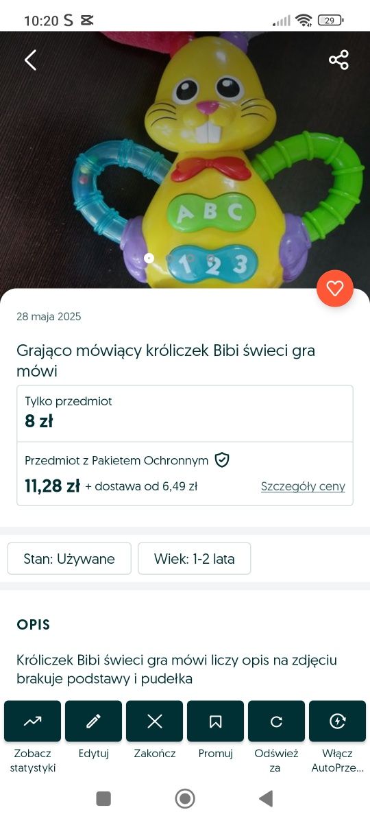 Grający króliczek i zjeżdżalnia dla kulek