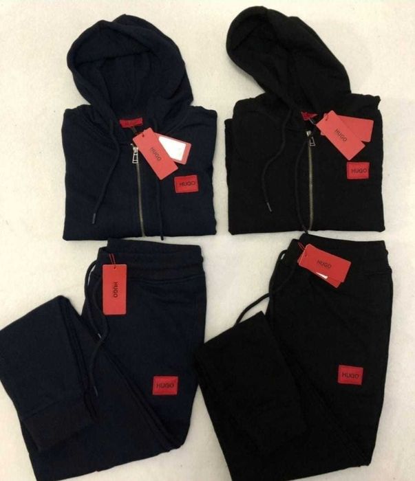 komplet dres Hugo Boss bluza spodnie czarny granat premium