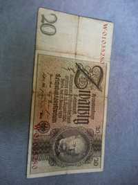 stary niemiecki banknot 20 marek był w obiegu od 1924 do 1933 r.