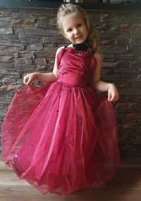 Przepiękna suknia balowa dla małej damy roz 128