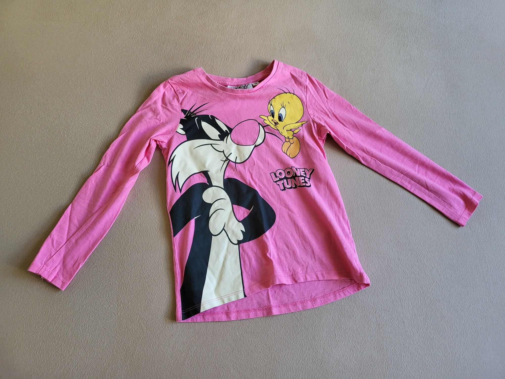 Super bluzka różowa Looney Tunes 128 H&M idealna