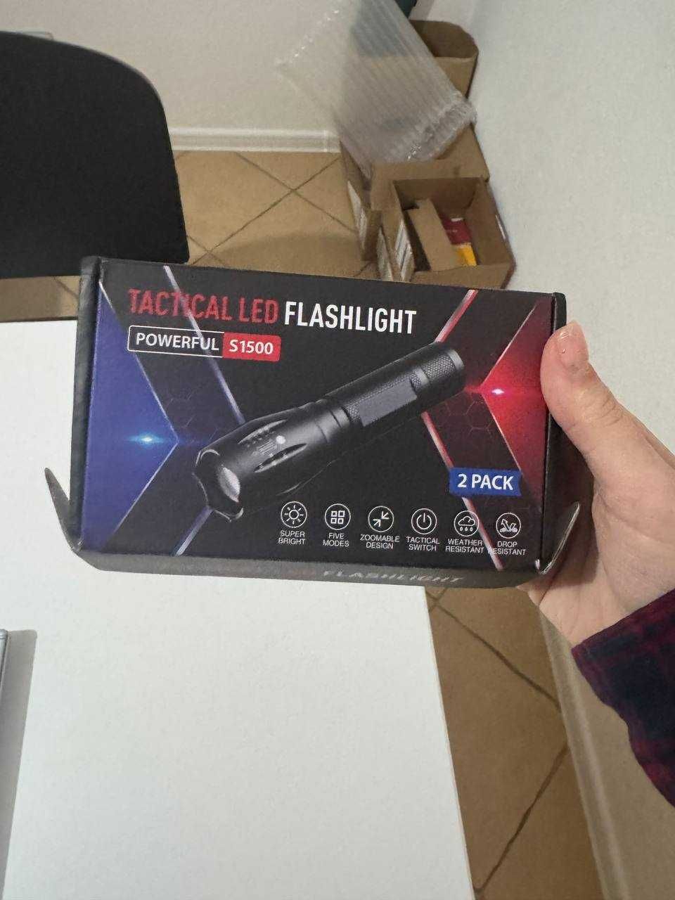 Світлодіодні ліхтарики Tactical LED Flashlight S1500 люмен