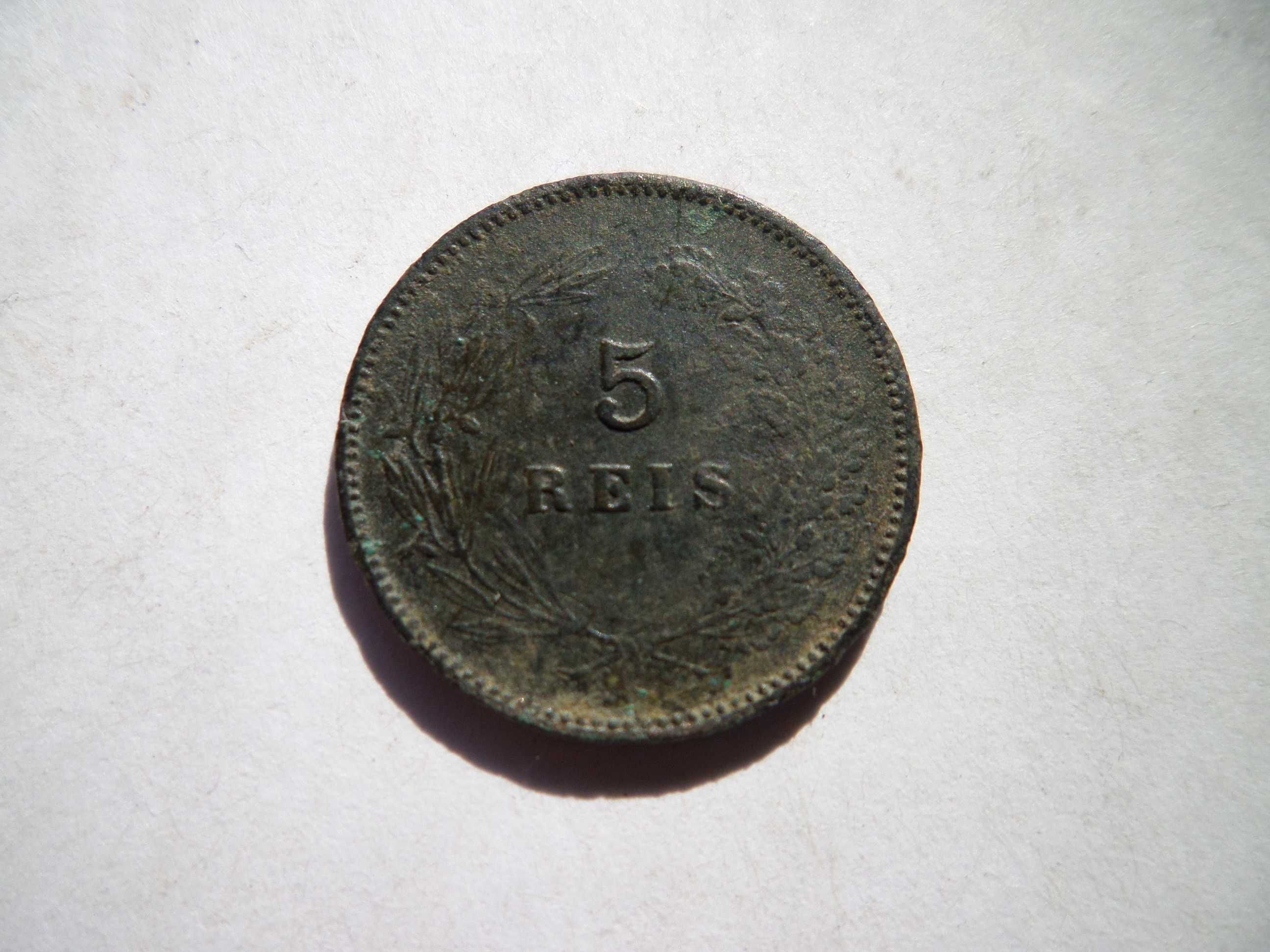 Moeda 5 Reis 1897  (data escassa), Patina Verde