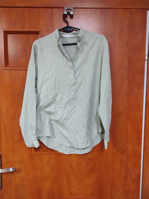 Wygodna zielonkawa koszula damska vintage retro lata 90 elegancka bluz