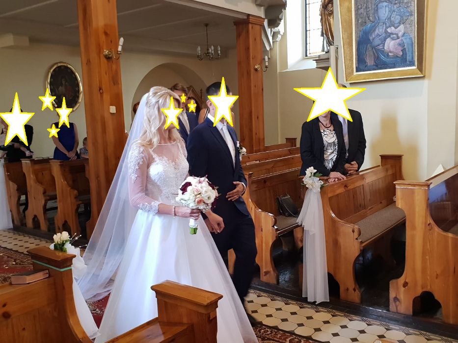 Suknia ślubna śnieżnobiała delikatna  typ A