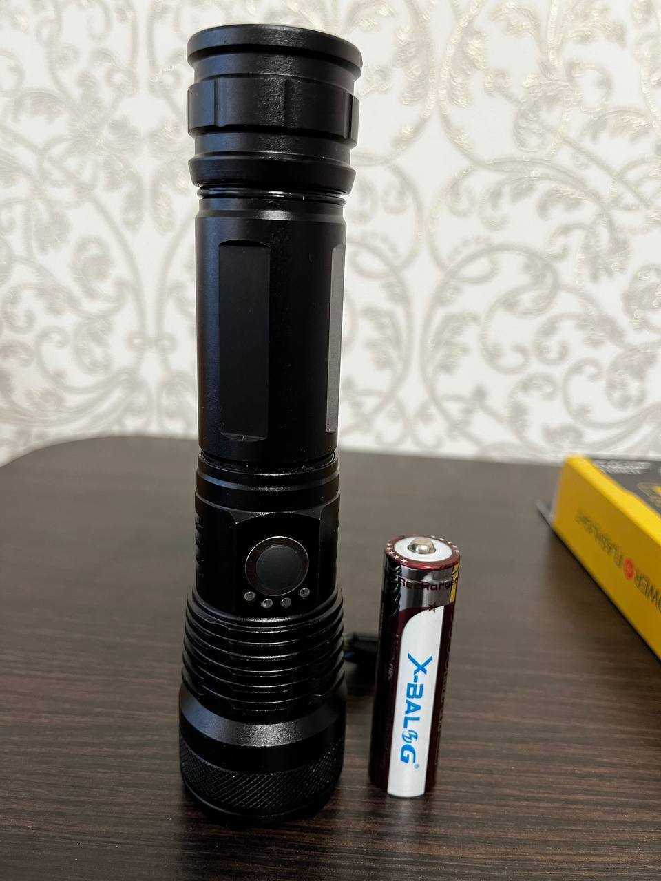 Фонарь ручной аккумуляторный  X80-P50 LED ZOOM 5 режимов USB interfase