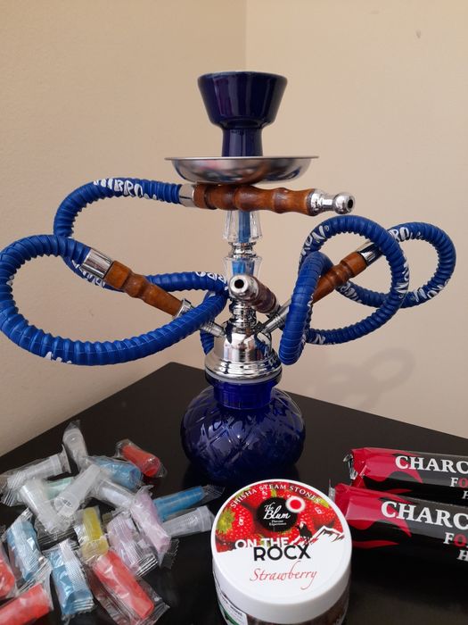 Shisha 29cm. 2 mangueiras (+carvão +boquilhas) •PACK TOP