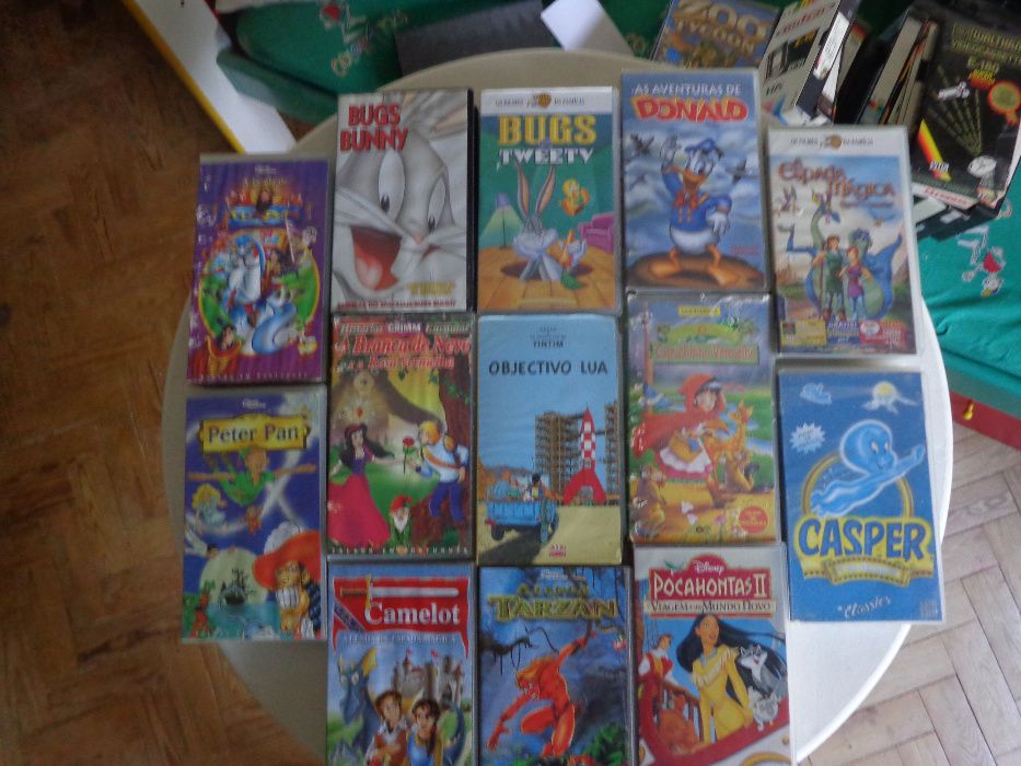 varias casetes vhs desenhos animados rua sesamo cassetes