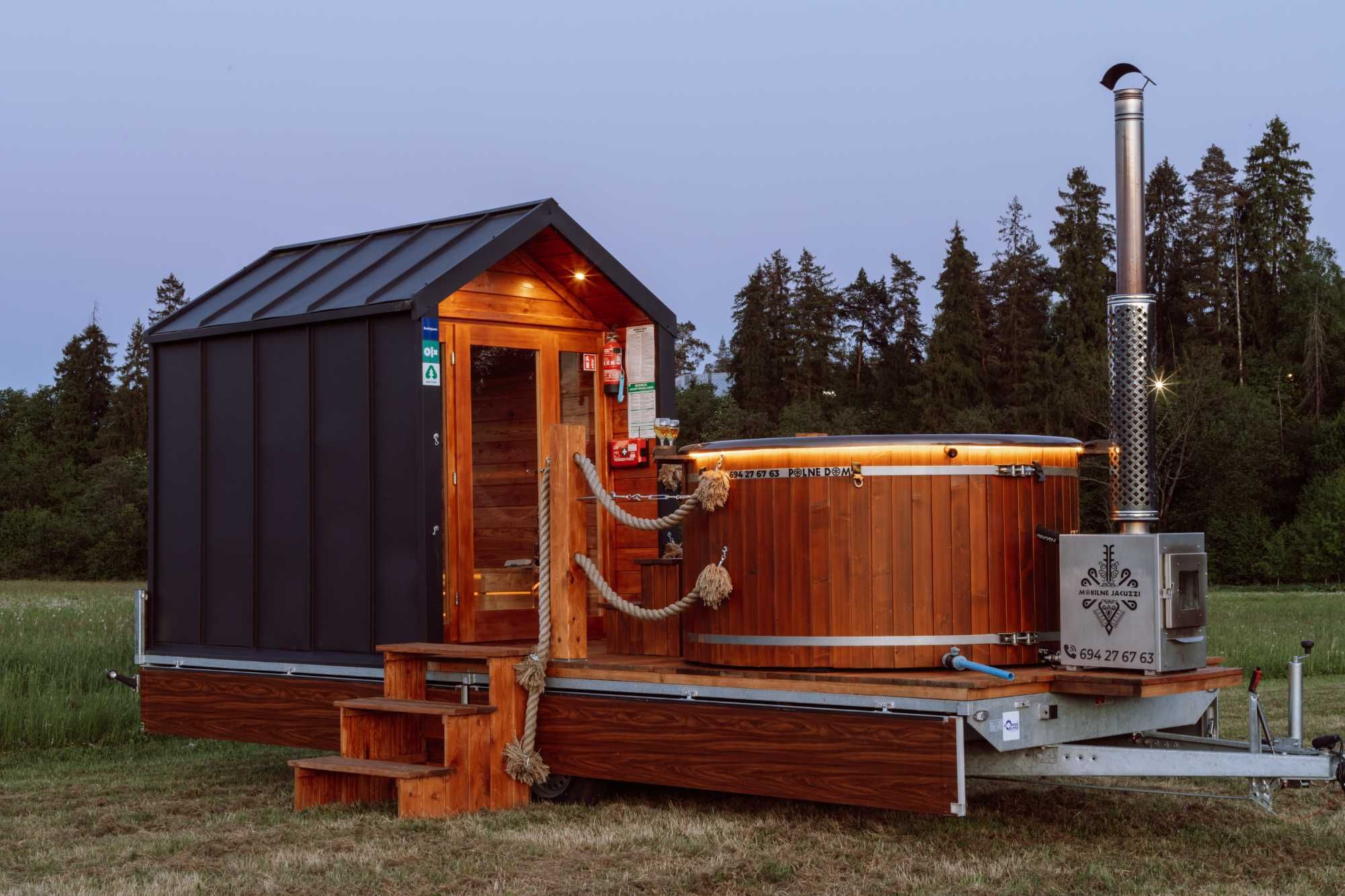 Wynajmę NOWOŚĆ MOBILNE Jacuzzi 16 osób 2x balia bania sauna IMPREZA!