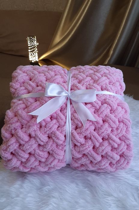 Плед. Одіяльце дитяче, в'язане, тепле. Ручна робота