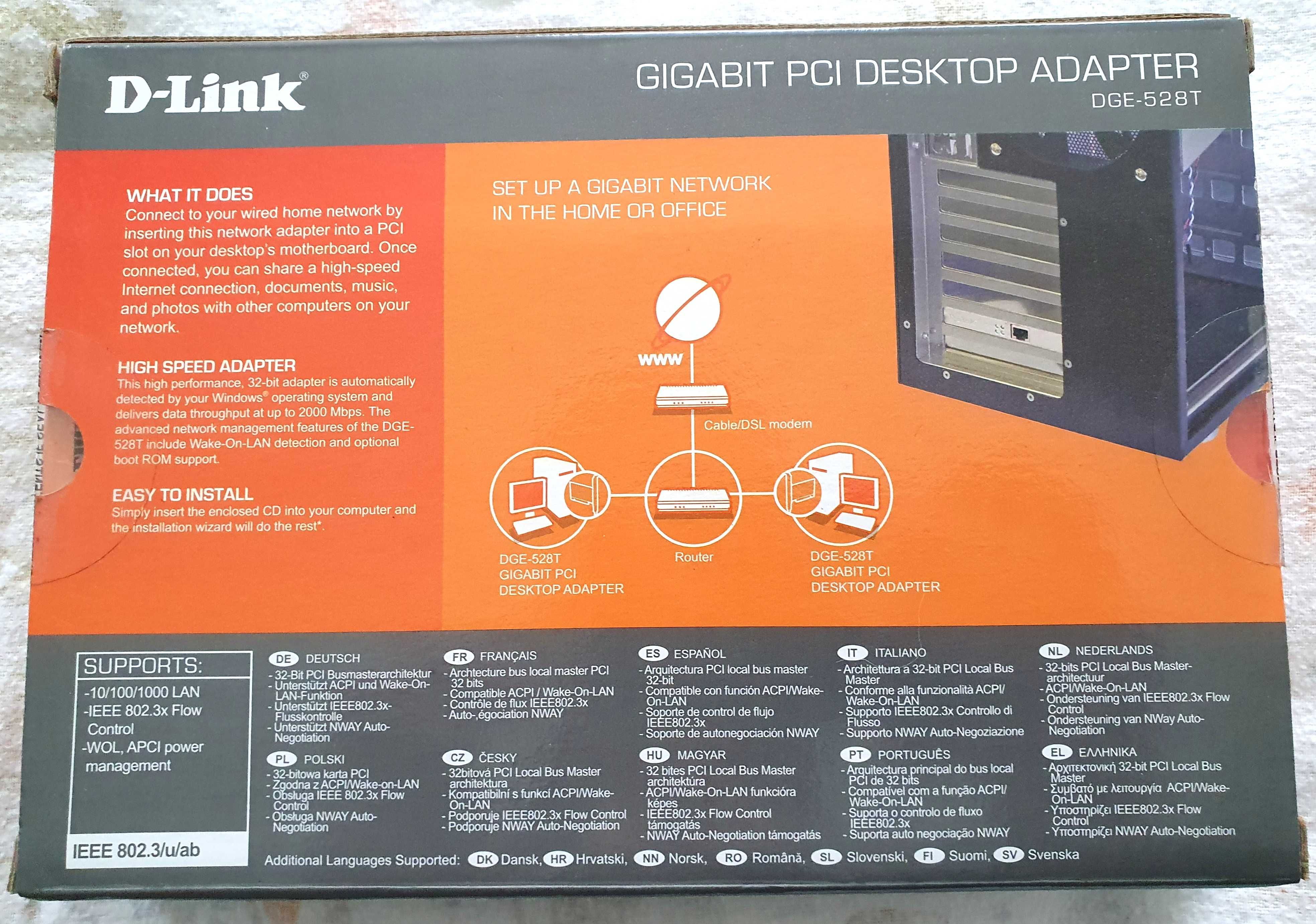 Placa de rede D-Link 10/100/1000 Mbps Gigabit PCI Desktop Adapter