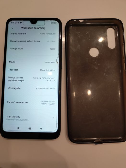 Telefon Redmi 7  Miui Android 11.0.3 Procesor I8x1.80ghz Z 2021 roku