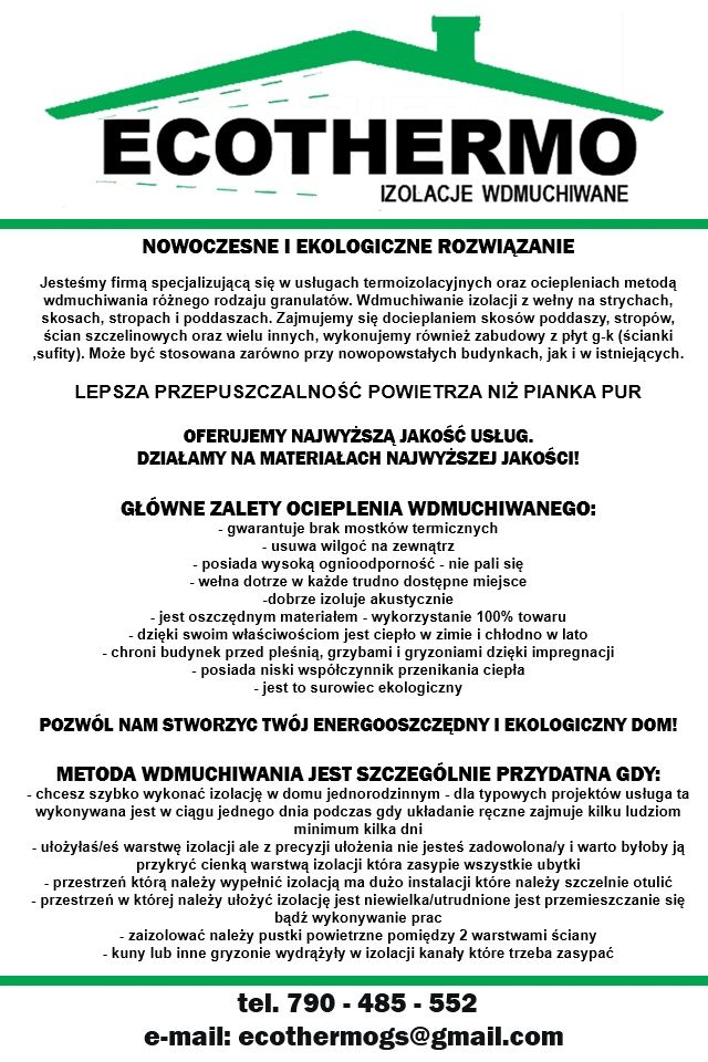 Ocieplenia wdmuchiwanie