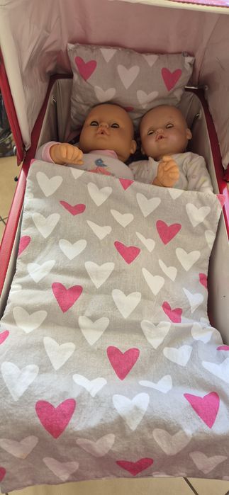 Wózek wózeczek dla lalek PRL stary eko skóra plus dodatki lalki lalka