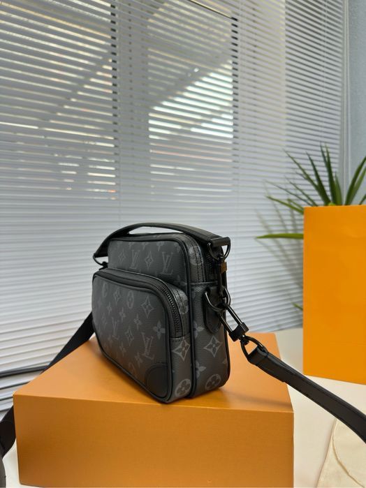 Сумка мужская Louis Vuitton mini soft  tuunk черная кожаная оригинал
