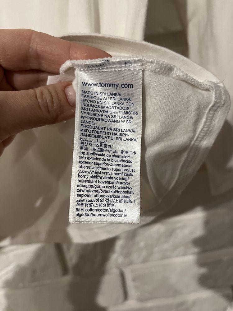 Biały tshirt dlugi rękaw basic Tommy Hilfiger