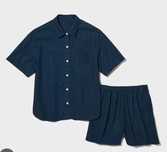 Домашний брендовый льняной костюм, пижама шорты+рубашка
Uniqlo