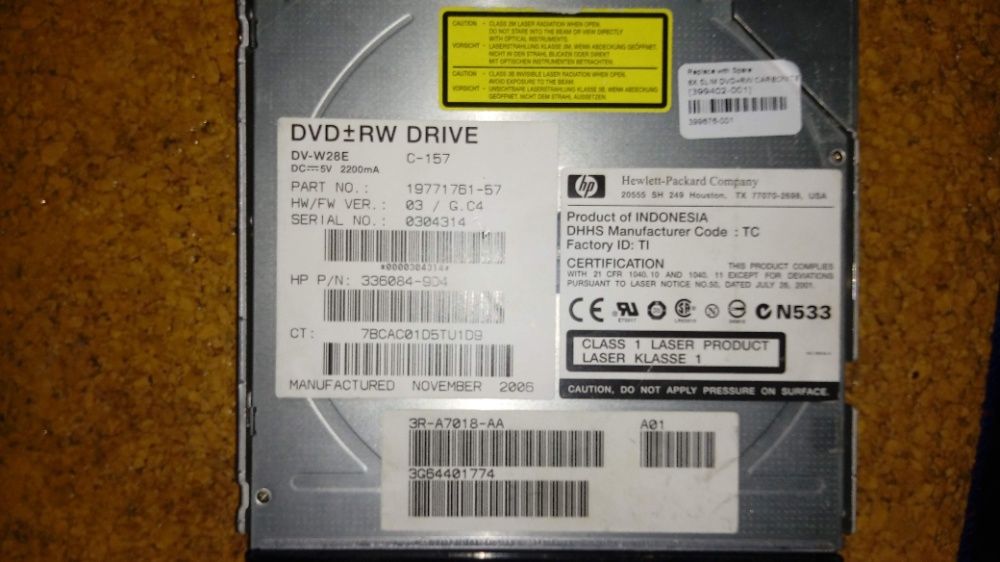 HP Compaq nc 6000 napęd DVD-RW HP DW-W28E ATA