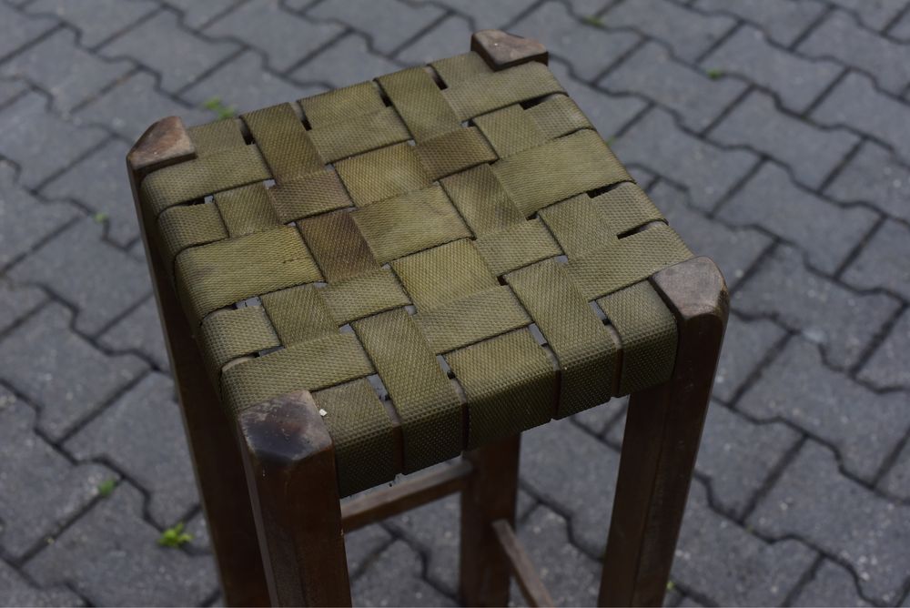 Hoker Taboret do renowacji drewniany japoński styl jak PRL