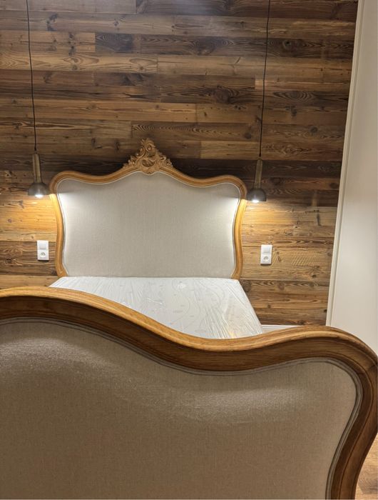 Łóżko dębowe 140 cm , łóżko ludwikowskie , łóżko rustykalne