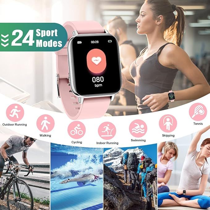 togala damski, dotykowy smartwatch fitness różowy x