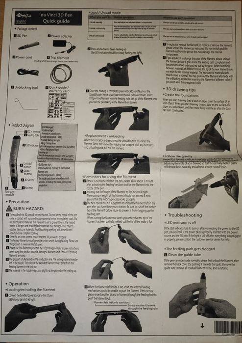 3Д ручка, комплект, блок живлення, проволока