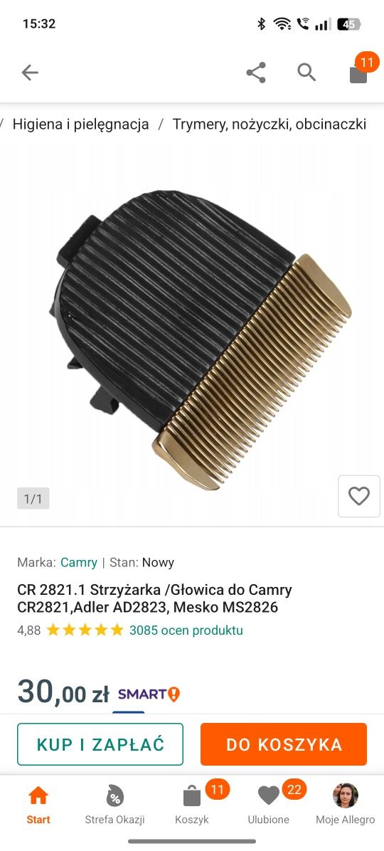 Dwie głowice do maszynki camry